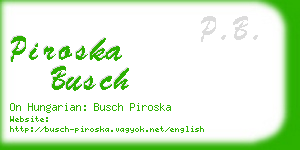 piroska busch business card